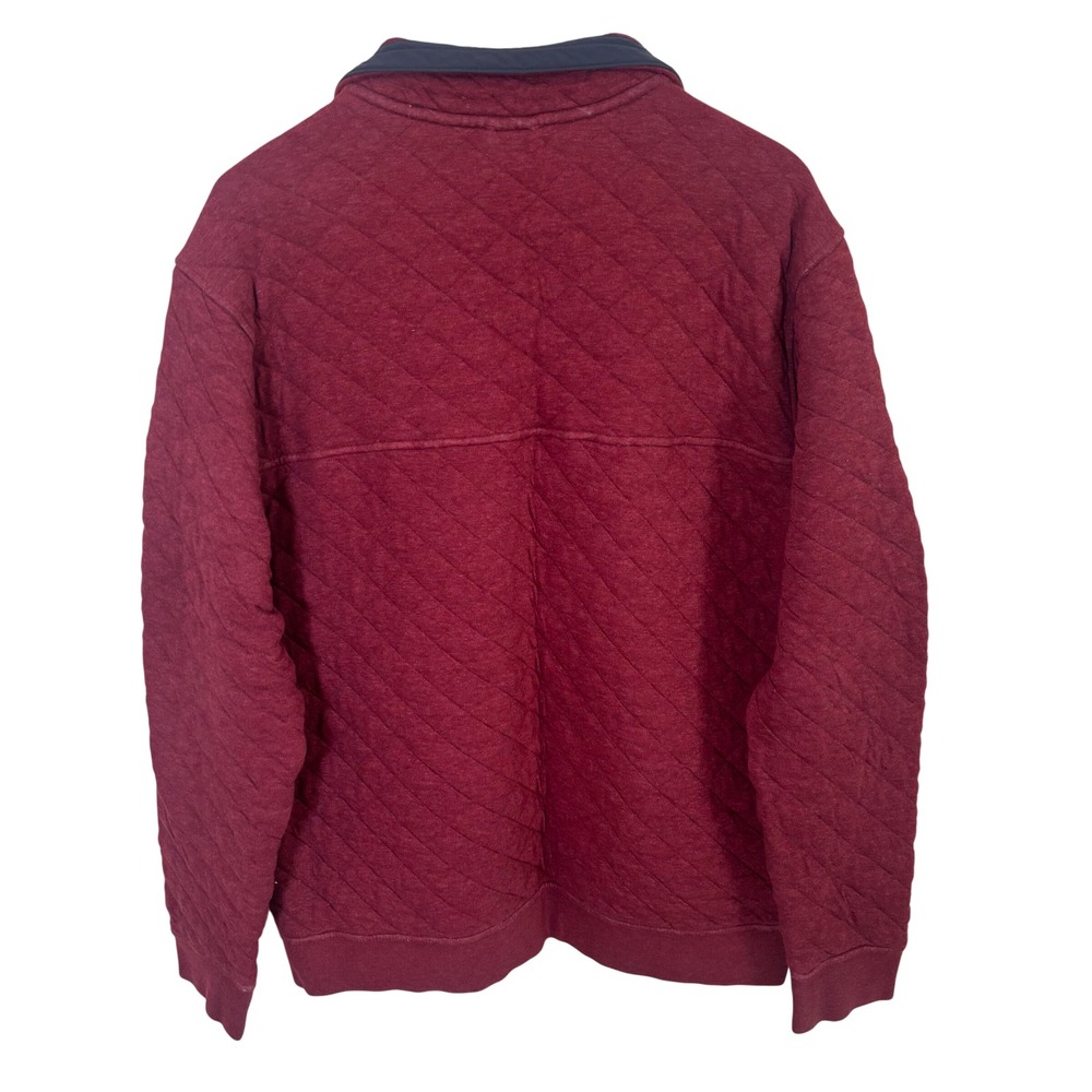 Patagonia Mens Pullover Sz L Burgundy Quilted Snap T Sweater Shirt Organic Cotto - Picture 3 of 10